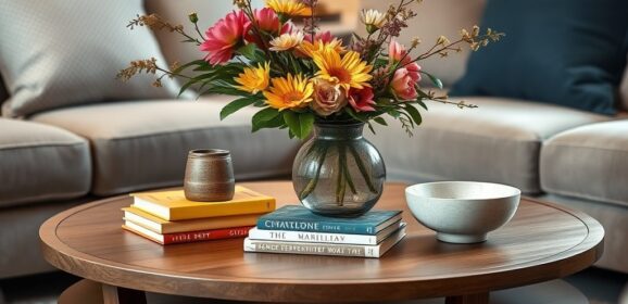 Dekoracje na okrągły stolik kawowy: praktyczne pomysły łączące styl i funkcjonalność