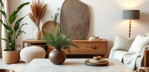 Naturalne materiały w dodatkach: jak łączyć kamień, drewno i len dla wygody i stylu wnętrza